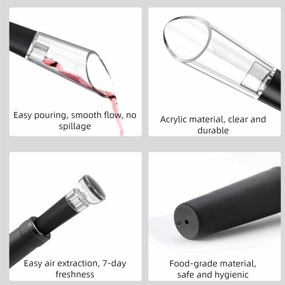 Электрический открыватель для винных бутылок 5-в-1, многоразовый, с подставкой, автоматический открыватель для вина, на батарейках, электрический штопор, кухня