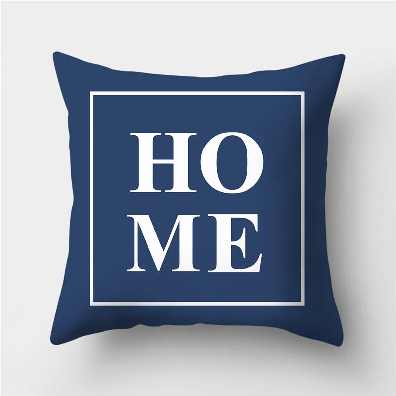 Чехлы на подушки с геометрическим рисунком 45x45, полиэстер, сине-серые наволочки, декоративные диванные подушки, чехлы для домашнего декора