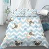 Cartoon Dog Duvet Cover Set Funny Pug Print King Size Bedding Set For Kids Boys Girls Animal Theme 2/3pcs Twin Comforter Cover