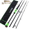 SOUGAYILANG Fishing Rod Lure Rod 4 Section Carbon Straight Anti-Slip PU Handle Travel Fishing Pole