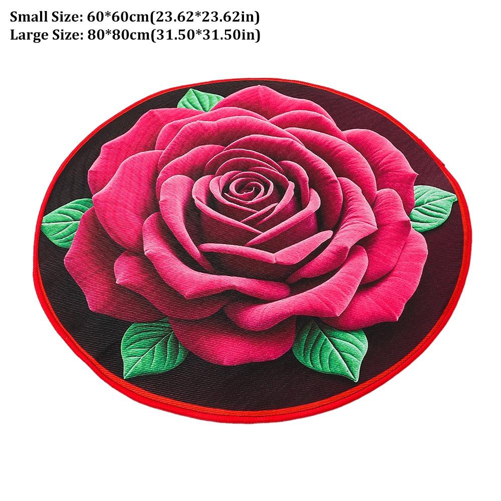 Quick Dry Rose Floor Mat Absorbent Bathroom Rug Creative Flower Carpet for Living Room Bedroom