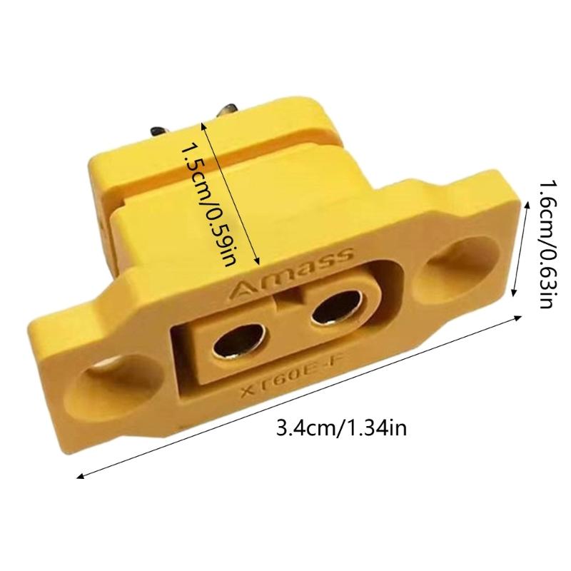 XT60 Фиксированное гнездо для пайки 35A 12AWG XT60 гнездо для монтажа на панель аккумулятора фиксируемый адаптер XT60E-F