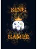 Неоновый эффект Gamer King Play Game Плакат с геймпадом и принтом Холст Картина Игровые игры Настенное искусство для мальчика Детская комната Украшение дома