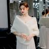 Свадебная шаль Меховая палантина с запахом из искусственного меха Вечернее платье Болеро Накидка Свадебная шаль