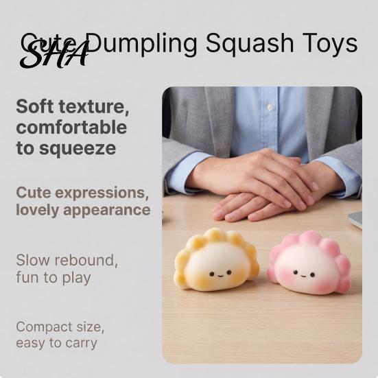 Dumpling Shape Stress Reliever Pinching Toy, Relief Soft Elastic Fidget Kids Toy Portable Mini Ball, for Anxiety And Irritability Release TPR Ball