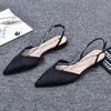 Flat Shoes Pointed Rhinestone Chain Rear Low Heel Sandals Fashion Bag Head Single Shoes