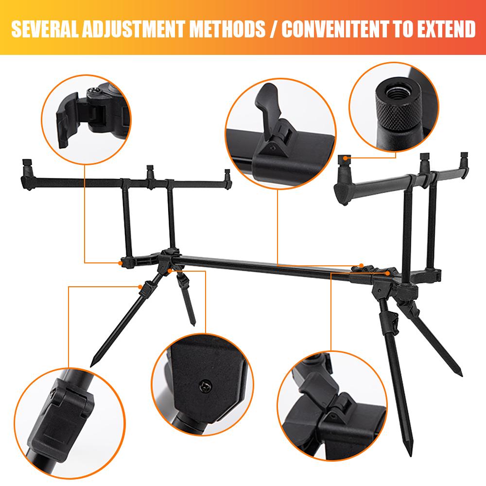 Регулируемая выдвижная подставка для карповой рыбалки, держатель, подставка для удилища, подставка-под, 3 сигнализатора поклевки, 3 шт. рыбалка
