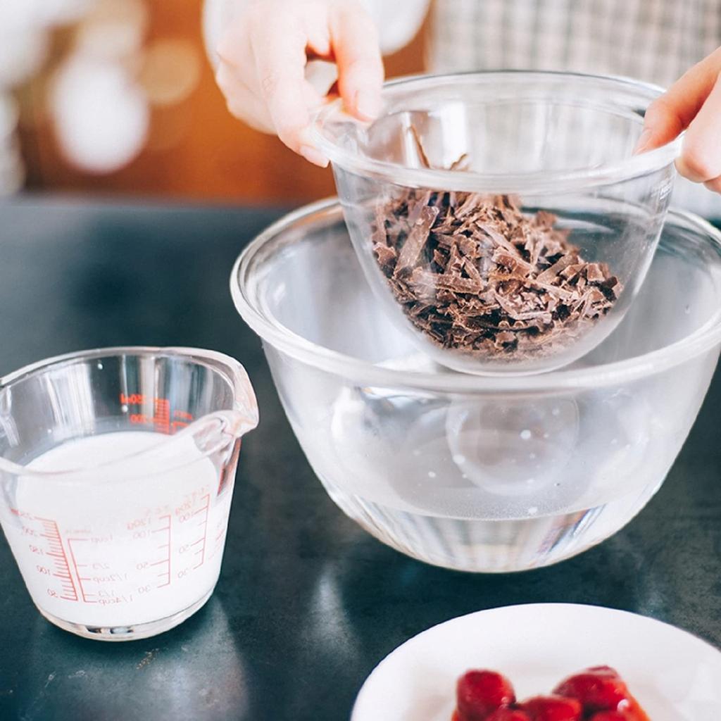 Hario Made In Japan Glass BUONO Kitchen Set of Clear (Hario) Heat-Resistant Bowls, 900ml, MXP-90-BK, 3,