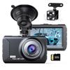 Car Dash Cam with Front and Rear Dual Cameras, Compact Dash Cam, 3 Megapixels, 1296P, 170 Degree Ultra-wide Angle, 32GB Card Included, 3-inch LCD