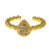 Retro butterfly geometric water drop slightly inlaid court style open ring female niche design sense light luxury versatile ring tide