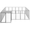 Dog Kennel Black 12.1 m² Steel
