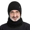 Вязаный зимний комплект: шапка и шарф с защитой ушей и флисовой подкладкой