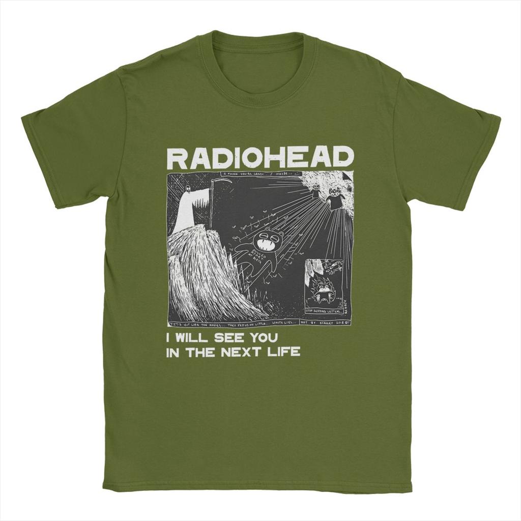 Vintage Radiohead T-Shirt for Men Crew Neck 100% Cotton T Shirt Short Sleeve Tee Shirt Adult Clothing