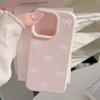 Чехол для телефона с узором из белых бантиков, подходит для iPhone 17 16 15 14 13 12 11 Pro/Max/Plus, противоударный, с защитой от падений, клейкий чехол из клейкого риса