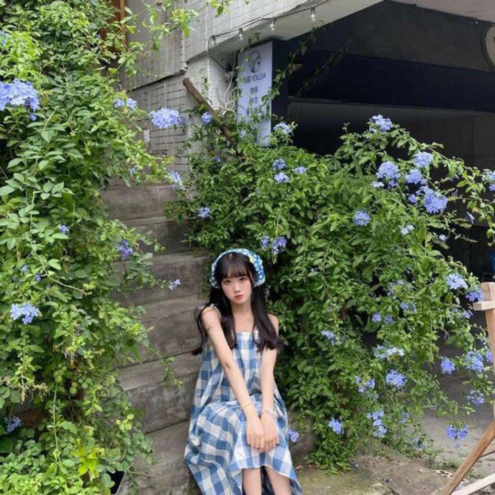 Pastoral Style Printed Silk Scarf Head Scarf Scarf Hair Band Spring Summer