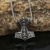 New Retro Stainless Steel Skull Hammer Pendant Necklace
