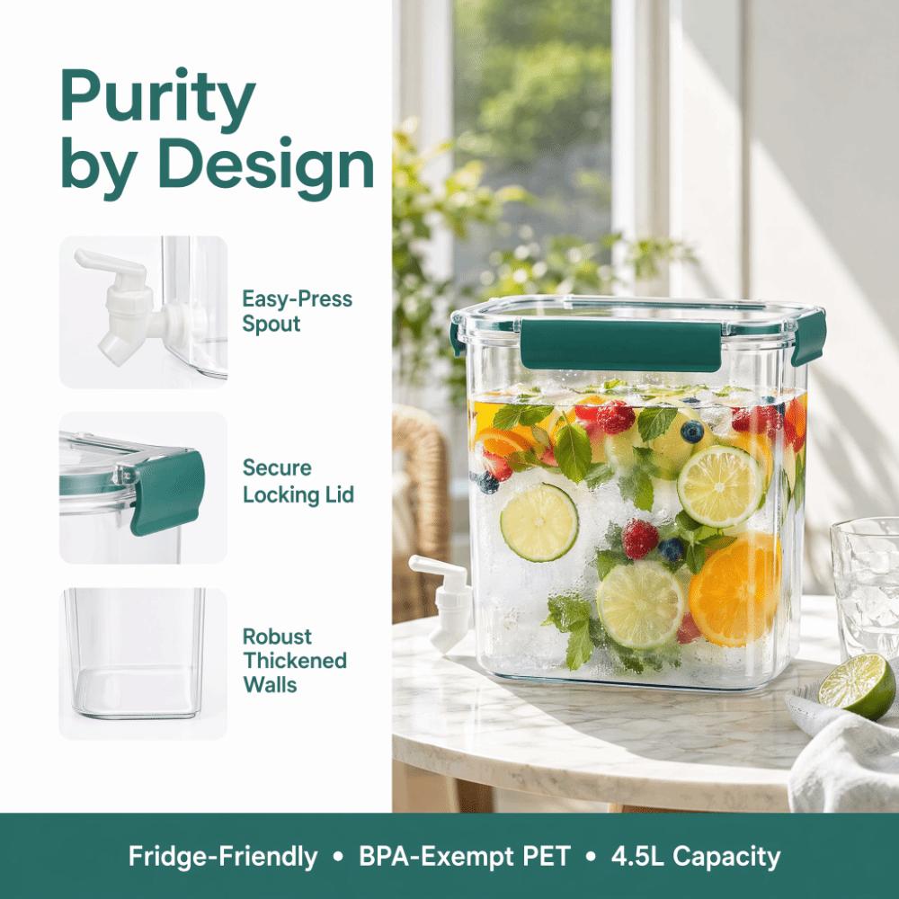 With Spigot Cold Water Kettle Plastic Water Container Portable Drink Dispenser Kitchen