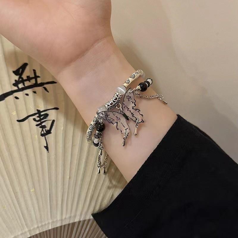 Шикарный многослойный браслет из двойного сплава для женщин в новом китайском стиле