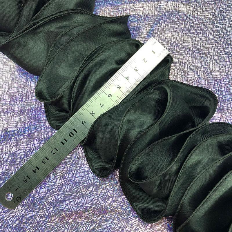 5 ярдов кружевной отделочный край шифон атлас плиссированная лента собранная ткань для поделок платье юбка подол букет украшение