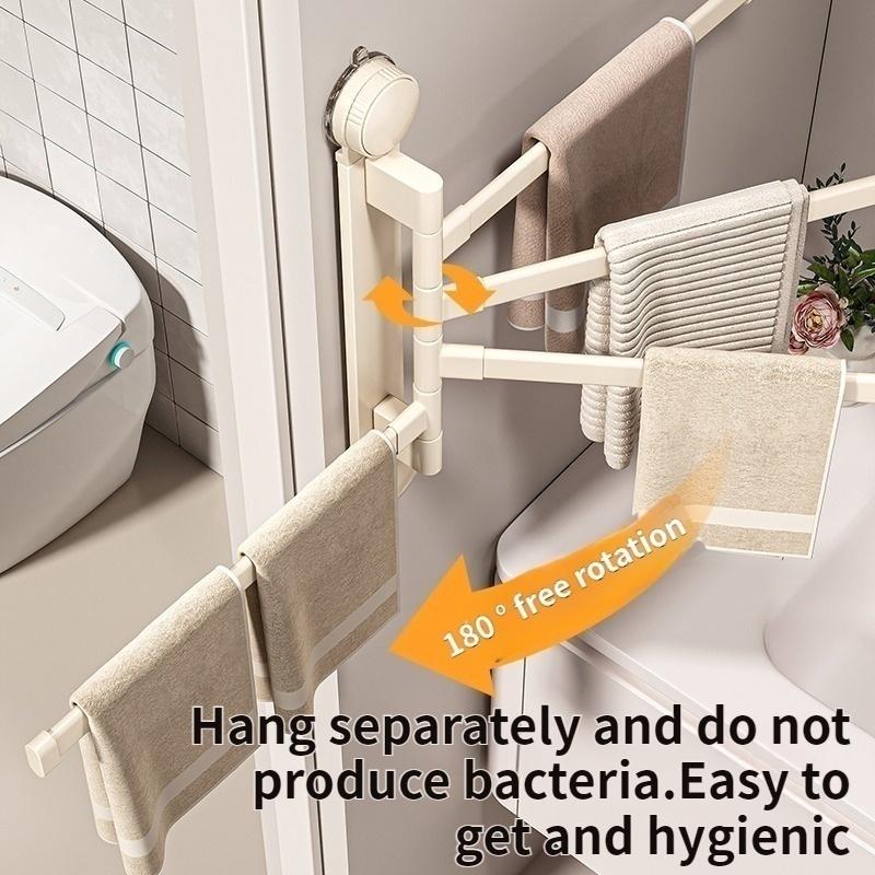 Не нужно сверлить Поворотная вешалка для полотенец на присоске многоярусная складная полка для ванной комнаты Вешалка для полотенец для туалета Кухонная полка для хранения