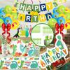 Dinosaur Cartoon Party Birthday Supplies Tableware Plates Cups Banner Tablecloth