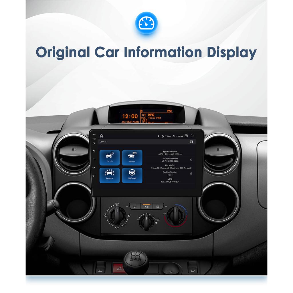 OSSURET Citroen Berlingo B9 Peugeot Partner 2008-2019 Автомобильный Радиоприемник Мультимедиа Навигация GPS 2 Din Android 13 Автомагнитола CarPlay Стерео Интеллектуальный Экран