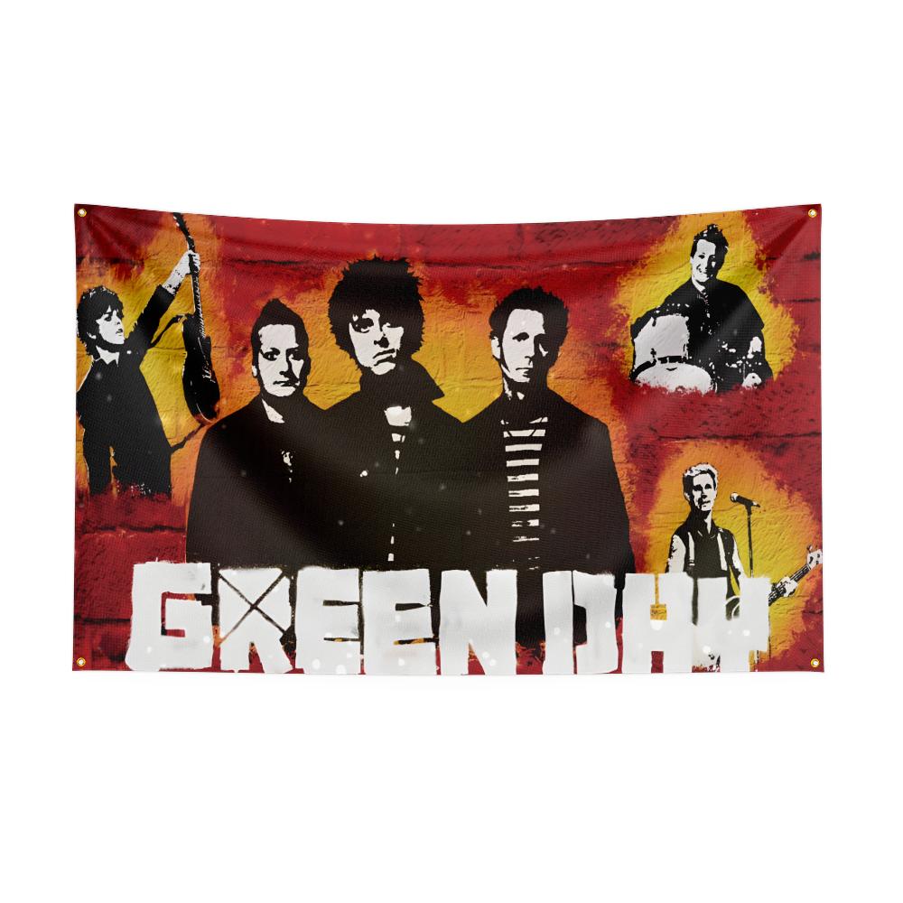 Ggreen Day Flag Rock Music Band Banner   Hd Printing Tapestry Exhibition Music Band Fans Garage Decor