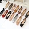 Fashion Korean Bowknot Square Toe Ballet Flats Comfy Slip-on Casual Shoes Woman Shallow Sweet Loafers Femme Brief Zapatos Mujer 2024 Hot