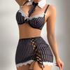 Striped Student Wear Cosplay Hip Wrap Mini Skirt Pure Sex Underwear