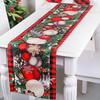 Рождественская дорожка для стола Зеленые руки эльфа с елочным шаром и принтом Сезонный прямоугольник из искусственного льна Рождественская тема Обеденный стол Ткань Обложка Праздничное украшение