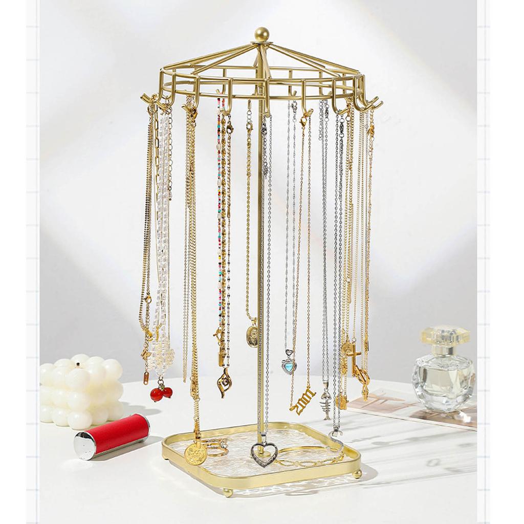Съемная вращающаяся подставка для ожерелий, держатель для ювелирных изделий, подставка для хранения ожерелий, идеально подходит для домашнего и делового использования
