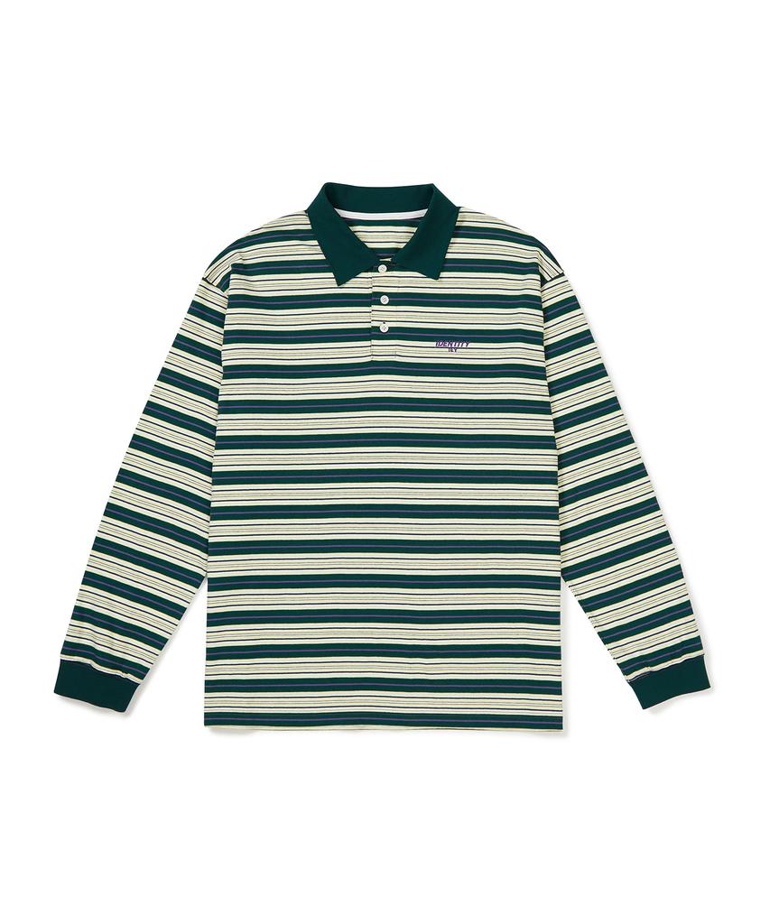 IEY Kid Stripe Collar T-Shirt Green