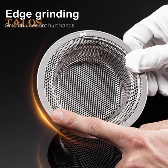 Фильтр для кухонной мойки из нержавеющей стали, большой держатель для пищевых отходов, мелкая сетка, не засоряющаяся сливная корзина, легко поднимаемая ручка, прочный канализационный фильтр