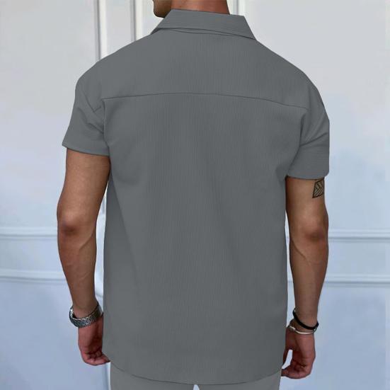 Мужская футболка с застежкой-молнией и лацканами, однотонная, с короткими рукавами, повседневная, свободная, летняя футболка для гольфа, уличной одежды, пляжа, путешествий