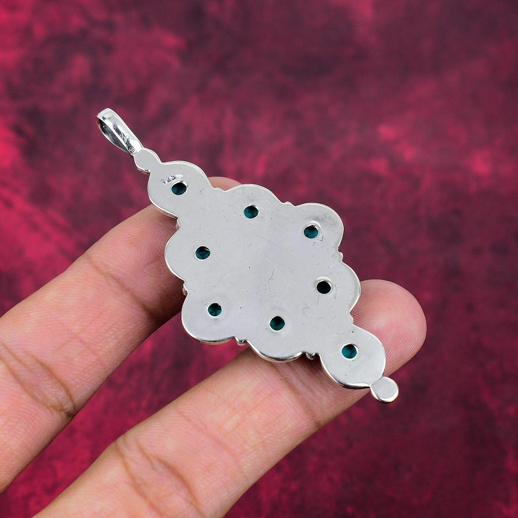 Кулон Santa Rosa Turquoise из цельного серебра 925 пробы, ювелирные изделия с подвеской из драгоценных камней ручной работы, подарки для жены, абсолютно новый кулон