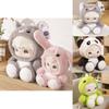 And Cute Cozy Long Plush Dolls With Rabbit Wolf Dinosaur And Panda Animal Designs