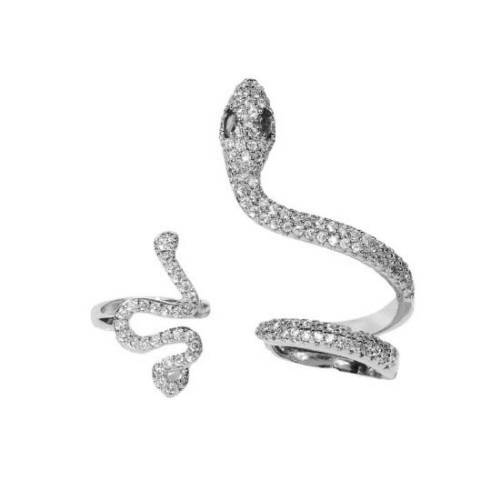 2 шт. 3D серьги-гвоздики в форме змеи, крутые индивидуальные блестящие стразы, винтажные легкие роскошные серьги-каффы, украшения для ушей, ювелирные изделия с животными