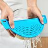 Kitchen Strainer Basket Wash Rice Filter Leak Proof Baffle Kitchen Gadget Pot Side Drainer Multi Purpose Fan Shaped Drain Board