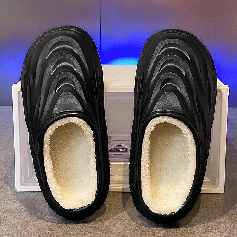 Fashion Winter Slippers For Men New Fashion Non-Slip Durable Outsole Mans Shoe Breathable Comfortable Waterproof House Hairy Man Slipper
