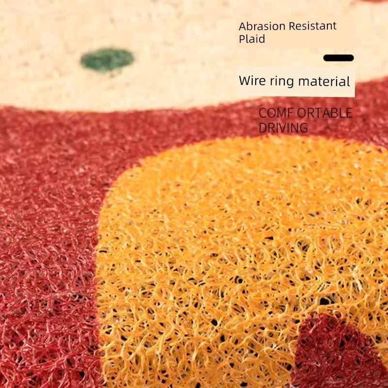 Car Foot Mat Neutral Wire Ring Cartoon Main Driving Single Piece Foot Mat Anti-Dirty Floor Mat Carpet Cute Mat