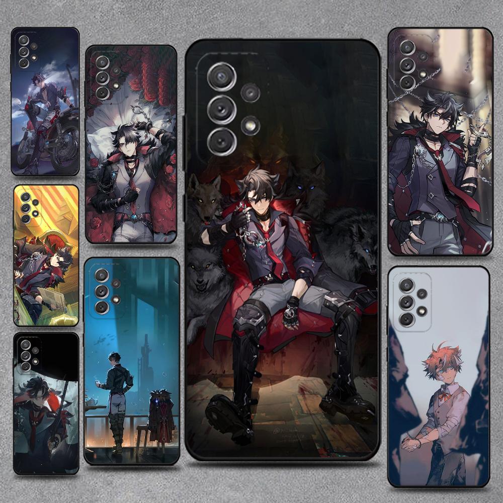 G-Genshin Impact Wriothesley Чехол для телефона Samsung S25,S24,S21,S22,S23,S30,Ultra,S20,Plus,Fe,Lite,Note,10,9,5G Черный