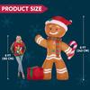 8 FT Xmas Inflatable Gingerbread Man featuring Candy Cane featuring Build-in LEDs designed for Xams Celebration Outdoor Dcor
