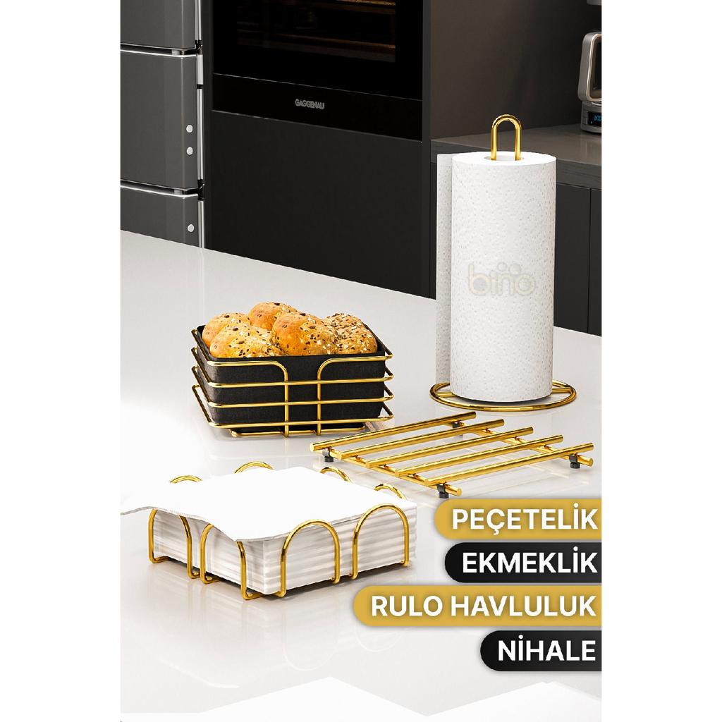 Tableware, Kitchen Presentation Holder, Napkin Holder, Towel Holder, Trivet, Bread Holder, 4-piece Tableware Set, Kitchen Organizer