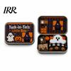 Halloween Gift Box Mini Tin Gift, Plush Ghost with Haunted House Kids Scene, Collectible Micro Theater for Kids, Party Favor Pumpkin Bedding Decor