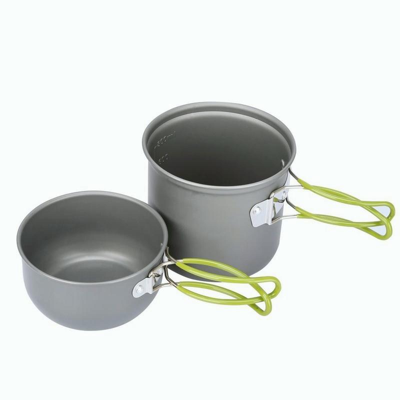 Посуда для кемпинга, уличная портативная кастрюля, алюминиевая посуда, чашка для воды, складная ручка
