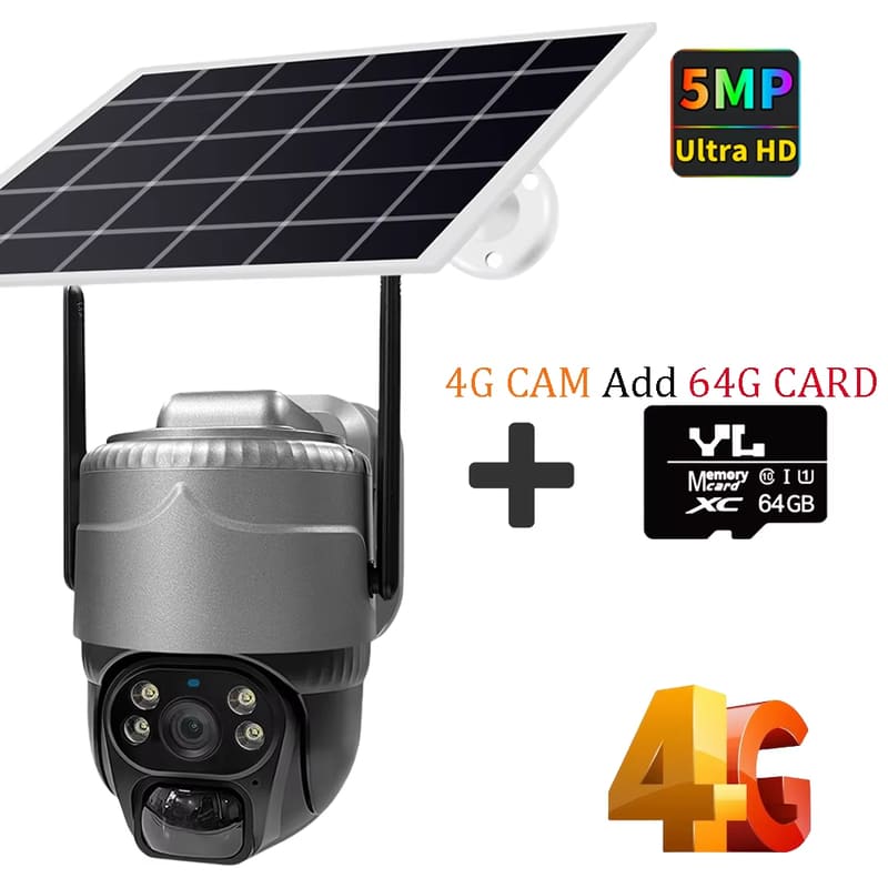 LS VISION Солнечная камера 4G Уличная PIR Обнаружение человека Беспроводная CCTV Низкое энергопотребление Водонепроницаемая Умная Безопасность Видеонаблюдение WIFI IP PTZ Камеры
