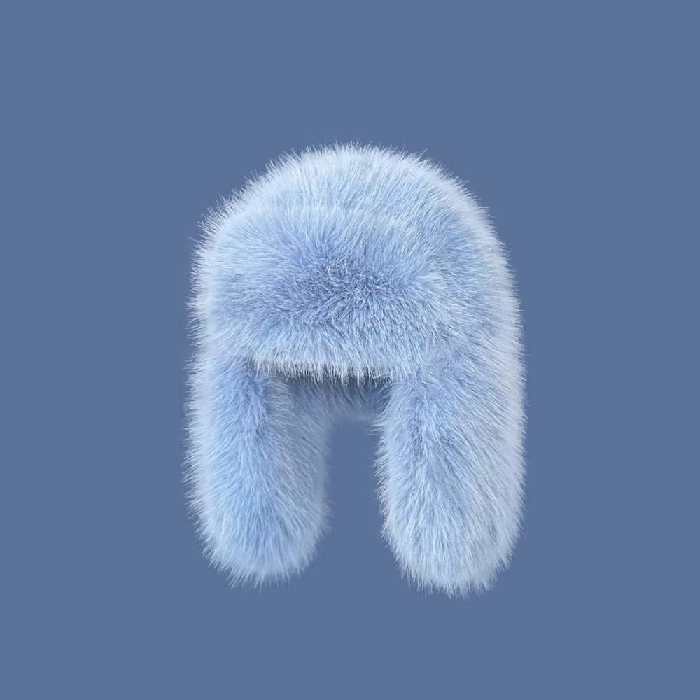 Plush Solid Color Men Women Pilot Hat Warmer Anti-cold Faux Fur Pilot Cap Soft Adjustable Ear Protection Hat Shopping