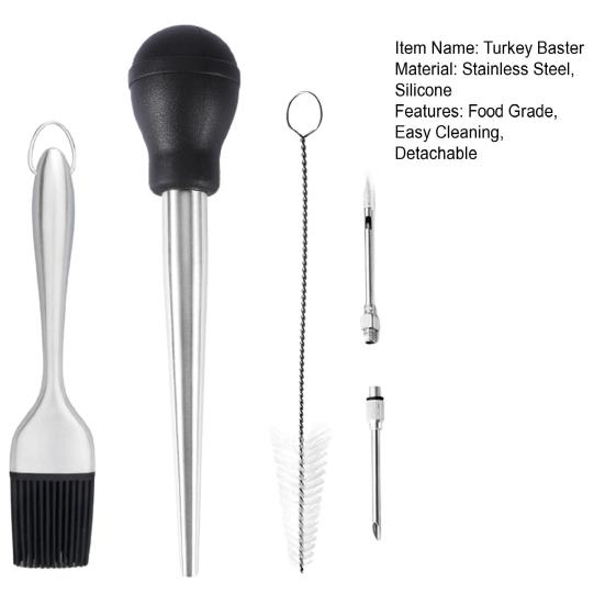 1 комплект теста для индейки с масляной щеткой и щеткой для чистки, пищевой кулинарный противень со съемной круглой лампочкой для капель масла, обжарки глазури