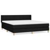 3130283 vidaXL Lit à sommier tapissier avec matelas Noir 160x200 cm Tissu