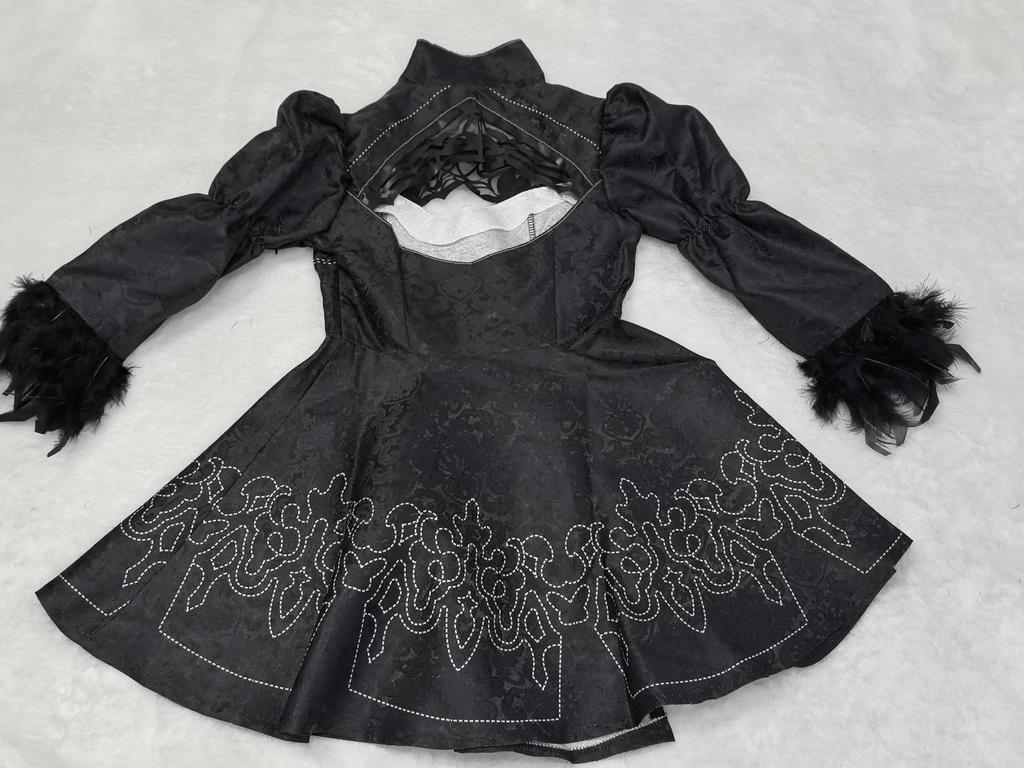 Аниме Nier Automata Косплей 9S Yorha 2B Косплей Костюм Мужской Женский Костюм Парик Маскировочный Костюм Плюс Размер Необычные Вечерние Черное Платье